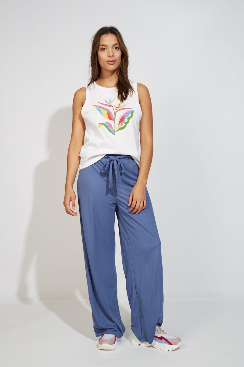 Pantalón Piqué Azul Aero