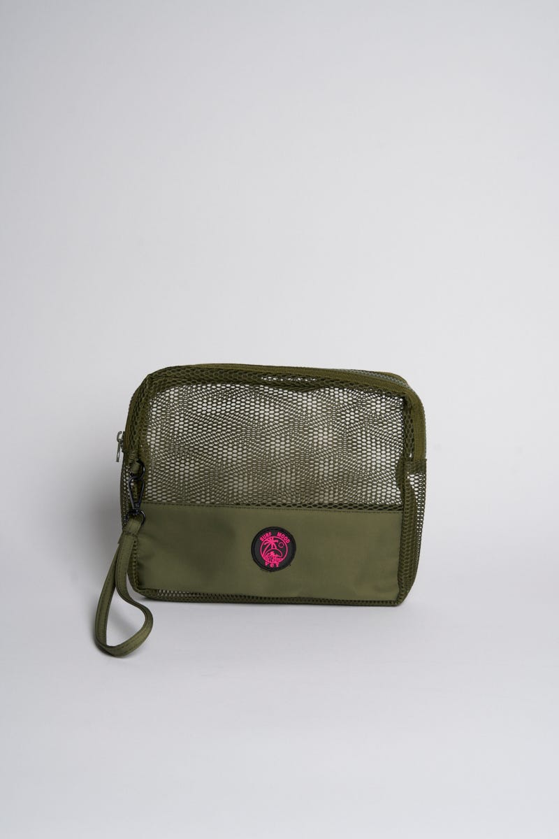 Necessaire Mesh y Nylon Verde