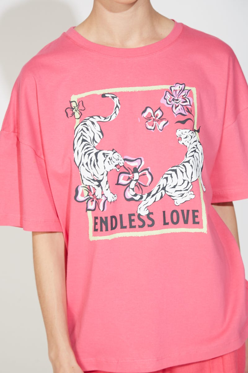 Remera Fucsia Estampa Endless Love