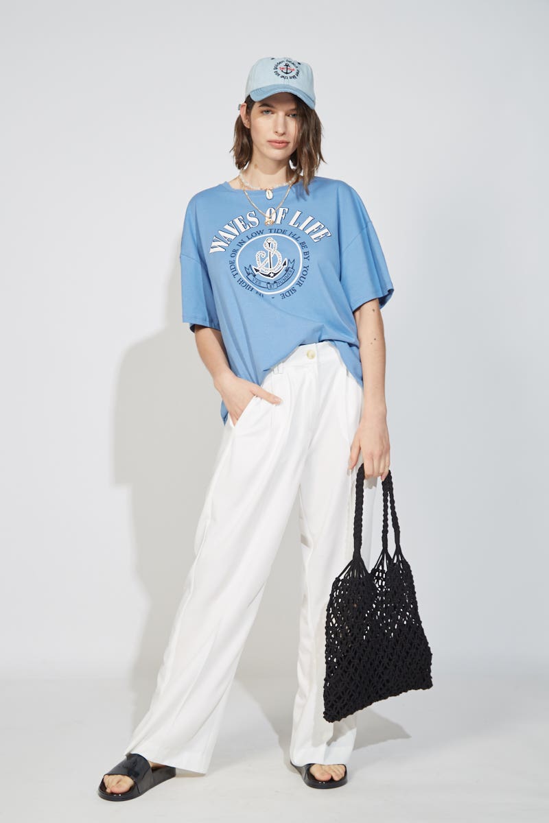 Remera Estampa Navy - Waves Of Life