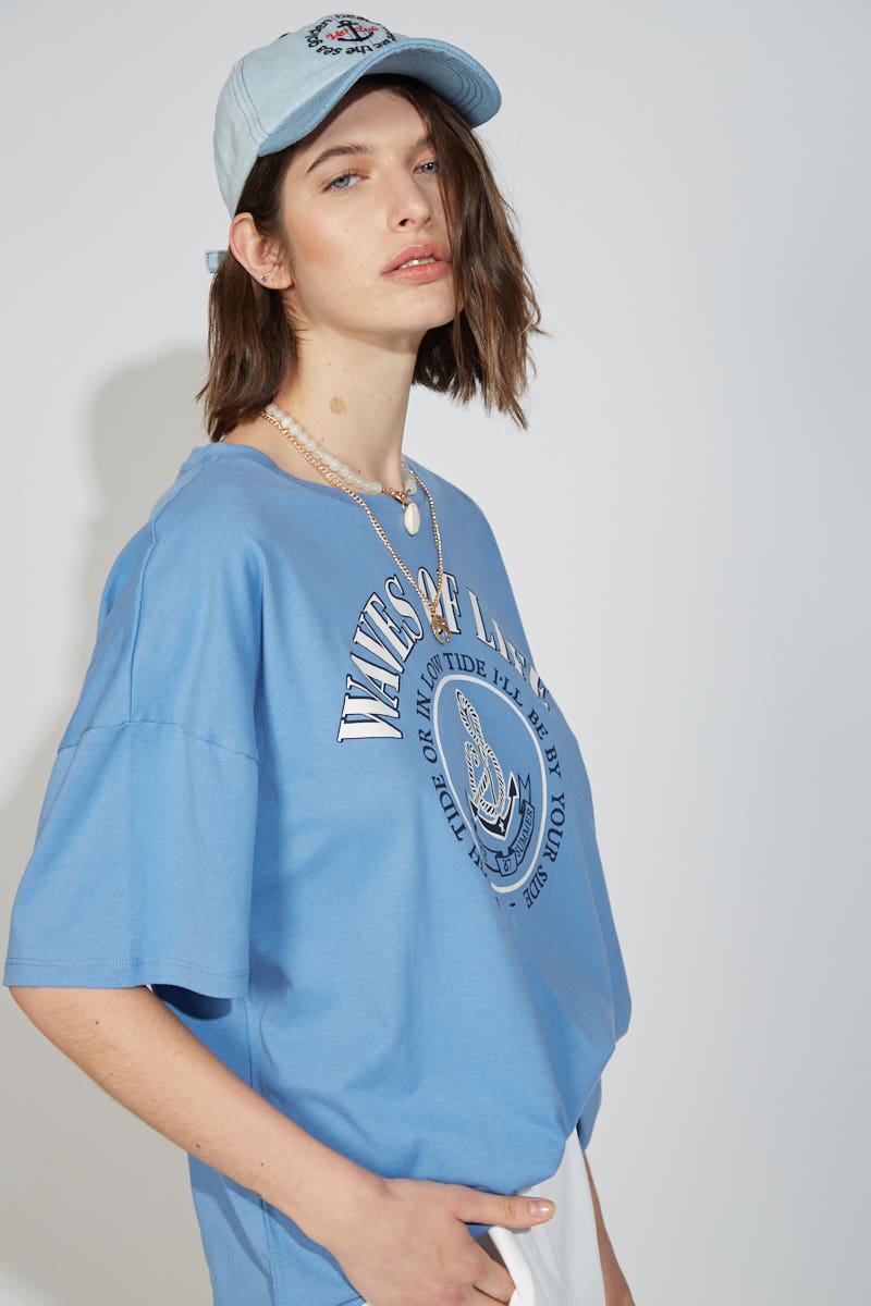 Remera Estampa Navy - Waves Of Life