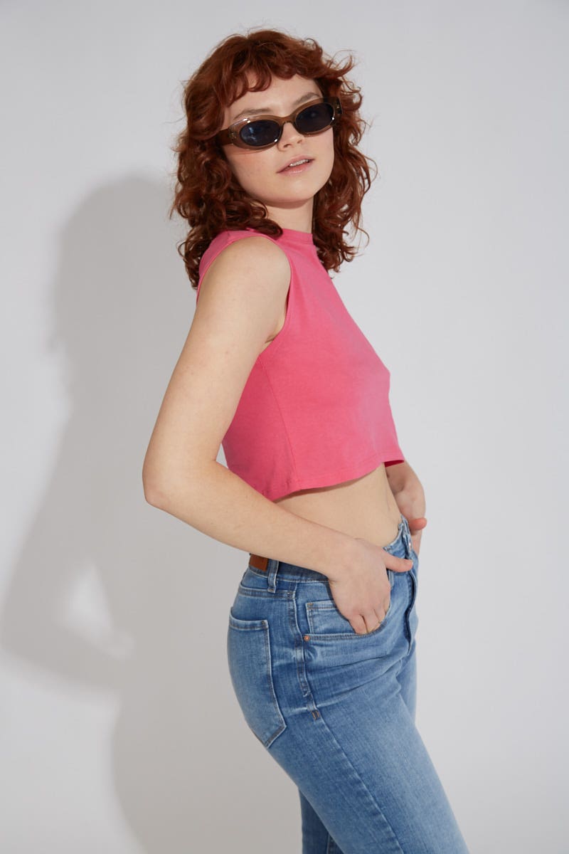 Top Cropped Fucsia