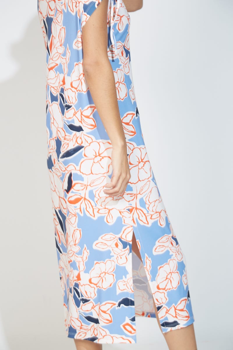 Vestido Hombro con Tiras Estampado