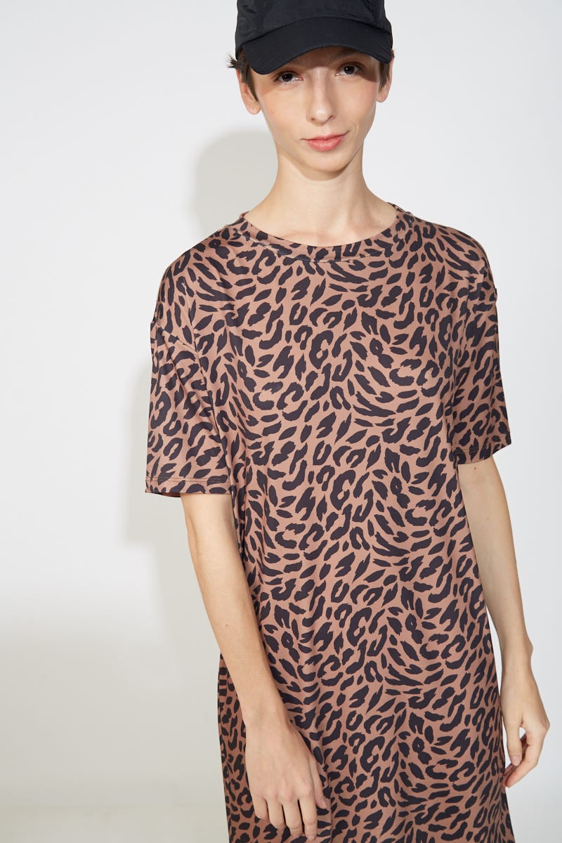 Vestido Marrón Estampa Ocelote