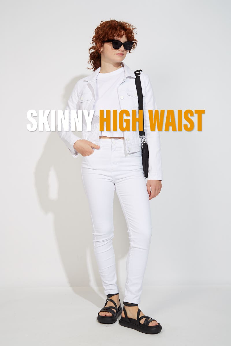 Jean Skinny High Waist Blanco